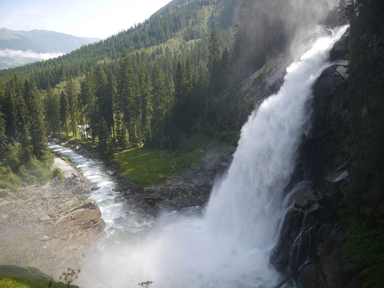 Onderste waterval bij de Krimmler Wasserfälle